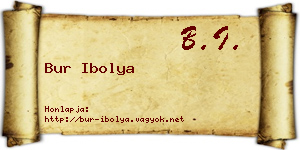Bur Ibolya névjegykártya